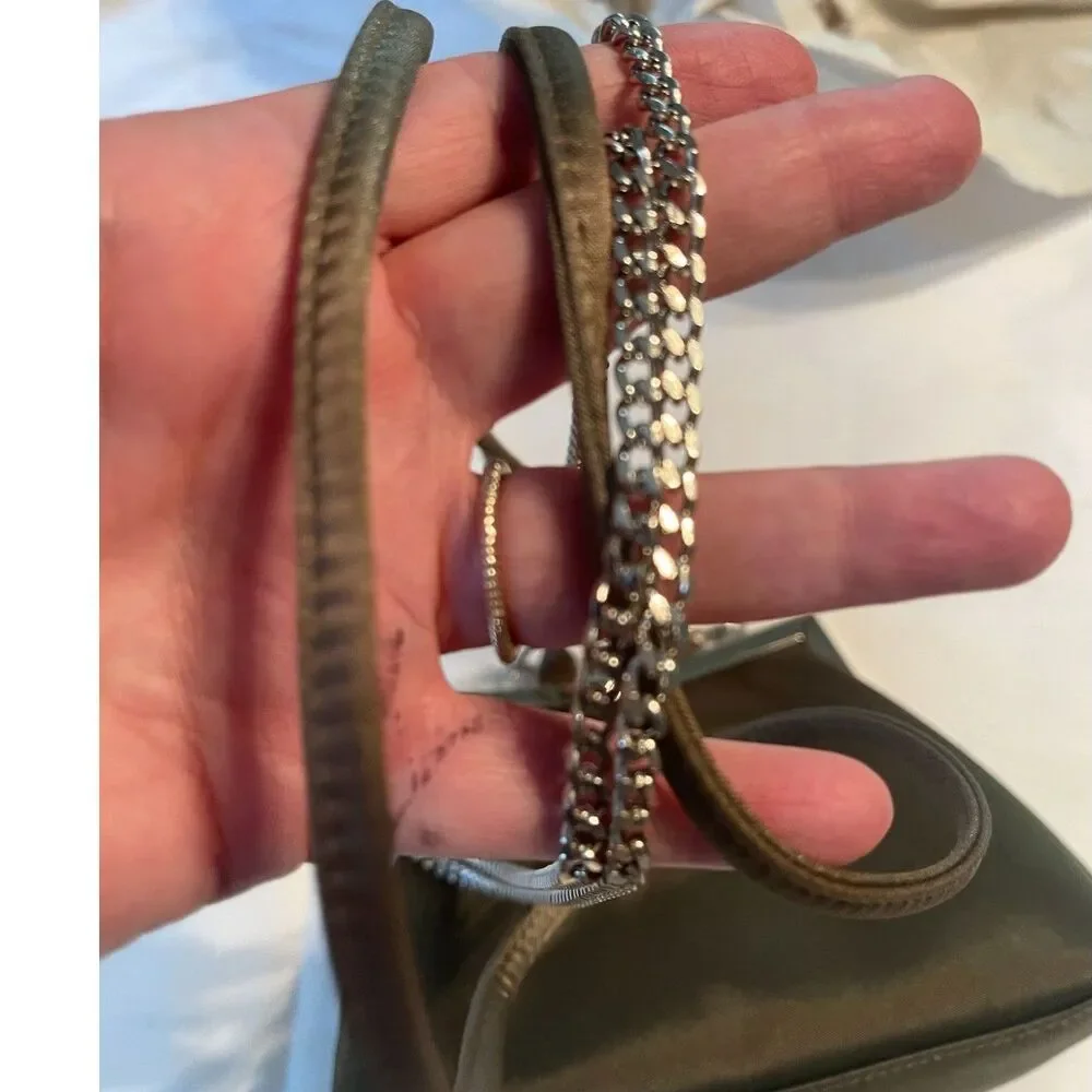 Liz Claiborne Kiss Lock Chain & Strap Evening Crossbody Bag Handbag Purse Clutch